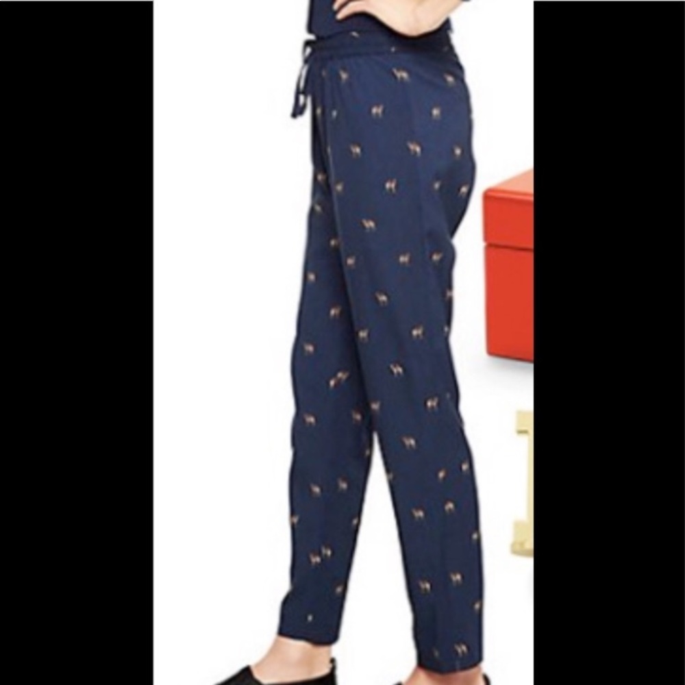 C.wonder camel pant navy elastic waist size large super cute lightweight EUC